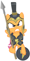 Size: 2663x5414 | Tagged: safe, artist:clone999, scootaloo, pony, g4, armor, female, simple background, solo, spear, transparent background, vector