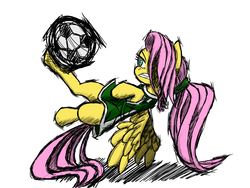 Size: 2048x1536 | Tagged: safe, artist:thattagen, fluttershy, g4, ball, football, kick