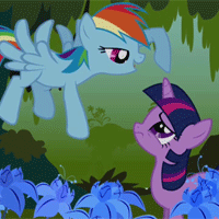 Size: 200x200 | Tagged: safe, screencap, rainbow dash, twilight sparkle, bridle gossip, g4, season 1, animated, cropped, duo, female, gif, gif for breezies, picture for breezies, poison joke, poking