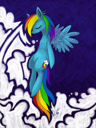Size: 900x1200 | Tagged: safe, artist:divinisity, rainbow dash, pony, g4, female, solo