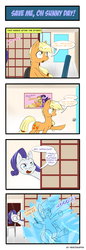 Size: 660x1914 | Tagged: safe, artist:reikomuffin, applejack, rarity, twilight sparkle, earth pony, pony, unicorn, g4, 4 panel comic, 4koma, comic, frozen, implied lesbian, implied shipping, implied twijack