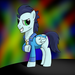 Size: 1280x1280 | Tagged: safe, artist:darkm0neo, soarin', pony, g4, clothes, male, solo, suit