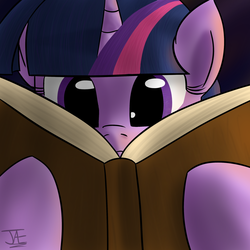 Size: 2400x2400 | Tagged: safe, artist:darkm0neo, twilight sparkle, pony, g4, book, female, high res, mare, reading, solo