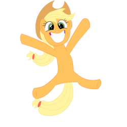 Size: 2000x2000 | Tagged: safe, artist:dragonfoorm, applejack, earth pony, pony, g4, female, high res, irrational exuberance, jumping, simple background, solo, transparent background