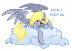 Size: 947x676 | Tagged: safe, artist:limreiart, derpy hooves, pegasus, pony, g4, cloud, female, mare, solo