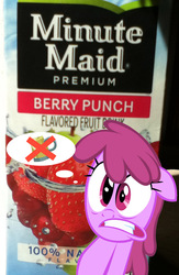 Size: 627x960 | Tagged: safe, berry punch, berryshine, g4, alcohol, cider, meme, minute maid, random