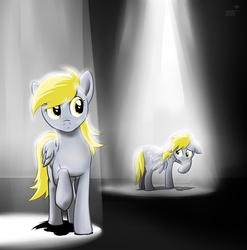 Size: 658x665 | Tagged: safe, artist:doomy, derpy hooves, pegasus, pony, g4, female, mare, sad, underp