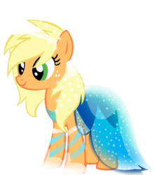 Size: 900x1017 | Tagged: dead source, safe, artist:sparkle-bubba, applejack, earth pony, pony, g4, alternate hairstyle, beautiful, clothes, dress, female, loose hair, mare, simple background, solo, transparent background, vector