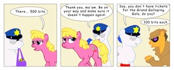 Size: 2583x1047 | Tagged: safe, artist:t-brony, cherry berry, comic:friendship is tragic, g4, bits, comic, hypocrisy, police officer