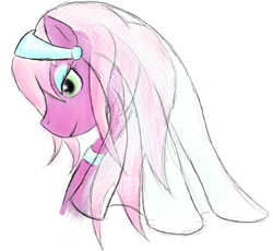 Size: 495x455 | Tagged: safe, artist:xxhazukixx, cheerilee, earth pony, pony, g4, female, solo, traditional art, wedding veil