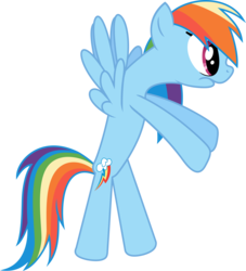 Size: 6000x6610 | Tagged: safe, artist:psychoanalyticbrony, rainbow dash, pegasus, pony, g4, griffon the brush off, season 1, absurd resolution, anatomically incorrect, blue body, blue coat, blue fur, blue pony, blue wings, faic, female, flying, incorrect leg anatomy, juxtaposition bait, looking at something, magenta eyes, mare, multicolored hair, off model, rainbow hair, rainbow tail, simple background, solo, spread wings, tail, transparent background, vector, wide eyes, wings