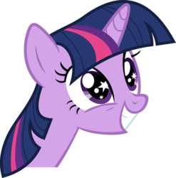 Size: 3400x3443 | Tagged: safe, artist:hornflakes, twilight sparkle, pony, unicorn, g4, bust, female, happy, high res, mare, reaction image, simple background, solo, starry eyes, transparent background, unicorn twilight, vector, wingding eyes