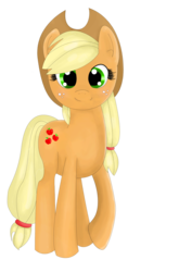 Size: 3508x4961 | Tagged: safe, artist:jigsaw91, applejack, earth pony, pony, g4, female, looking at you, simple background, solo