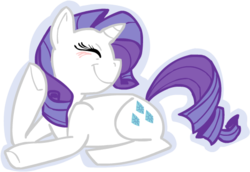 Size: 540x371 | Tagged: safe, artist:stevetwisp, rarity, pony, unicorn, g4, eyes closed, female, mare, outline, pose, prone, simple background, smiling, solo, transparent background