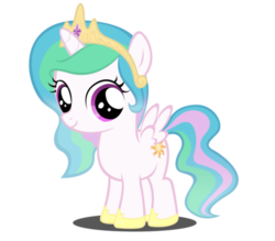 Size: 500x437 | Tagged: safe, princess celestia, alicorn, pony, g4, cewestia, female, filly, solo, younger