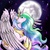 Size: 696x696 | Tagged: safe, artist:veritasket, princess celestia, pony, g4, female, mare in the moon, moon, sad, solo