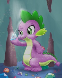 Size: 576x720 | Tagged: safe, artist:wolfenm, spike, g4, gem