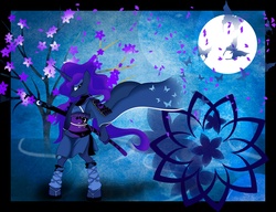 Size: 4559x3501 | Tagged: safe, artist:azurainalis, princess luna, alicorn, pony, g4, bipedal, costume, samurai, sword