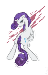 Size: 517x808 | Tagged: safe, artist:mumbles, rarity, pony, unicorn, g4, angry, female, looking back, solo