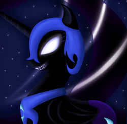 Size: 1200x1175 | Tagged: safe, artist:myhysteria, nightmare moon, g4, glowing eyes