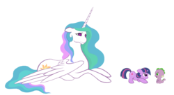 Size: 4320x2370 | Tagged: safe, artist:howlingwind14, princess celestia, spike, twilight sparkle, alicorn, dragon, pony, unicorn, g4, baby, baby dragon, female, filly, foal, male, mare, simple background, transparent background, unicorn twilight