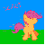 Size: 500x500 | Tagged: safe, artist:redcladhero, scootaloo, pony, g4, animated, dumb running ponies, female, needs more jpeg, running, solo