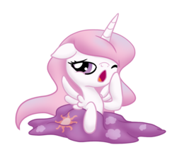 Size: 1200x1066 | Tagged: dead source, safe, artist:zedrin, princess celestia, alicorn, pony, g4, blanket, female, filly, simple background, solo, transparent background, yawn