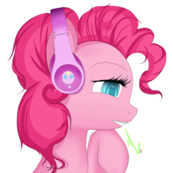 Size: 640x640 | Tagged: safe, pinkie pie, earth pony, pony, g4, female, headphones, music, solo