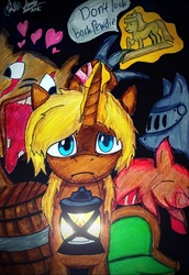 Size: 586x850 | Tagged: safe, amnesia: the dark descent, pewdiepie, ponified