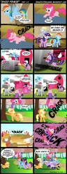 Size: 1110x2880 | Tagged: safe, artist:gonein10seconds, applejack, derpy hooves, pinkie pie, rainbow dash, rocky, twilight sparkle, pegasus, pony, g4, breaking the fourth wall, comic, ed edd n eddy, female, mare, parody, shoo ed