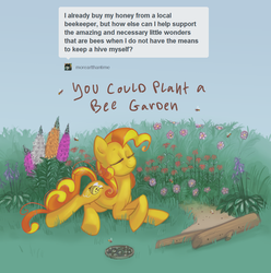 Size: 900x906 | Tagged: dead source, safe, artist:dimespin, bumblesweet, bee, pony, g4, beekeeper, female, flower, mylittlebeekeeper, solo