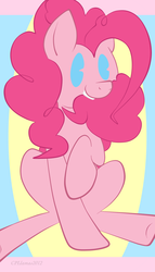 Size: 1090x1900 | Tagged: safe, artist:llamaswithkatanas, pinkie pie, earth pony, pony, g4, cute, diapinkes, female, nom, pac-man eyes, sitting, solo, tail bite