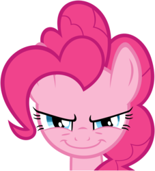 Size: 5375x5908 | Tagged: safe, artist:flutterguy317, part of a set, pinkie pie, earth pony, pony, g4, .svg available, absurd resolution, close-up, evil smile, female, grin, simple background, smiling, solo, transparent background, vector