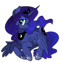 Size: 900x900 | Tagged: safe, artist:rannarbananar, princess luna, alicorn, pony, g4, female, simple background, smiling, solo, transparent background