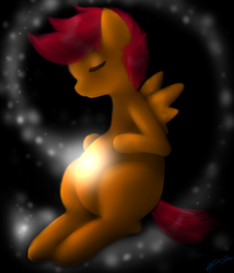 Size: 1200x1400 | Tagged: safe, artist:teas-little-ponies, scootaloo, pony, ask pregnant scootaloo, g4, ask, duo, pregnant, teen pregnancy