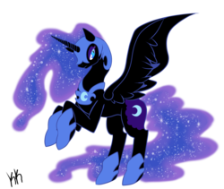 Size: 1413x1193 | Tagged: safe, artist:kuroryushin, nightmare moon, alicorn, pony, g4, female, mare, signature, simple background, solo, transparent background