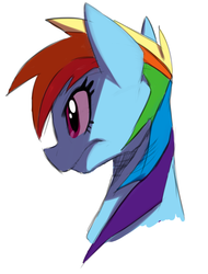 Size: 675x887 | Tagged: safe, artist:sunibee, rainbow dash, pony, g4, female, profile, solo