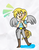 Size: 774x987 | Tagged: safe, artist:teenermeener, derpy hooves, human, g4, female, humanized, solo, tailed humanization, winged humanization