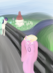 Size: 800x1100 | Tagged: safe, artist:hip-indeed, bon bon, lily, lily valley, lyra heartstrings, sweetie drops, earth pony, pony, unicorn, g4, classic art, fine art parody, parody, the horror, the scream