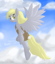 Size: 4300x5000 | Tagged: dead source, safe, artist:rolo, derpy hooves, pegasus, pony, g4, absurd resolution, female, flying, get, index get, mail, mailbag, mailmare, mare, solo