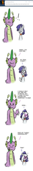 Size: 360x1827 | Tagged: safe, artist:inkypaws-productions, rarity, spike, g4, ask, askspikeandrarity, blushing, facehoof, female, interspecies, male, marshmallow, ship:sparity, shipping, straight, tumblr