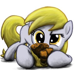 Size: 1600x1455 | Tagged: safe, artist:verulence, derpy hooves, pegasus, pony, g4, female, mare, muffin, solo