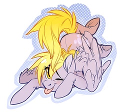 Size: 700x626 | Tagged: safe, artist:stripesandteeth, derpy hooves, pegasus, pony, g4, :p, crash, cute, derpabetes, female, mare, solo, tongue out