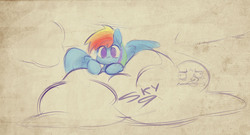 Size: 1300x700 | Tagged: safe, artist:skygracer, rainbow dash, g4, cloud, cloudy, me gusta