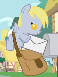 Size: 3600x4800 | Tagged: safe, artist:beavernator, derpy hooves, pony, g4, baby, baby pony, cute, derpabetes, diaper, filly, foal, mail, mailbox, small wings, wings