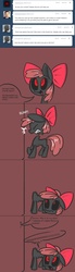 Size: 500x1821 | Tagged: safe, artist:voids-edge, apple bloom, zecora, pony, undead, zombie, zombie pony, story of the blanks, g4, bad end, blanked apple bloom, comic, decapitated, decapitation, detached head, disembodied head, headless, offscreen character, protected apple bloom, red background, red eyes, severed head, simple background, zecora's hut