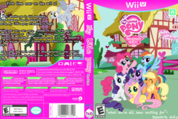 Size: 1093x731 | Tagged: safe, artist:timexturner, applejack, derpy hooves, fluttershy, pinkie pie, rainbow dash, rarity, twilight sparkle, pegasus, pony, g4, cover, e rating, esrb, female, mane six, mare, wii u