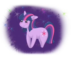 Size: 2165x1808 | Tagged: safe, artist:fluffikitten, twilight sparkle, pony, unicorn, g4, female, mare, simple background, smiling, solo, sparkles, transparent background