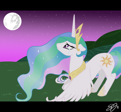 Size: 1300x1200 | Tagged: safe, artist:probablyfakeblonde, princess celestia, pony, g4, female, sad, solo