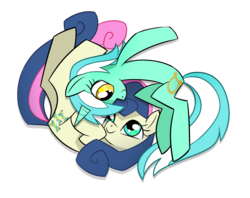 Size: 4229x3348 | Tagged: safe, artist:sambragg, bon bon, lyra heartstrings, sweetie drops, earth pony, pony, unicorn, g4, duo, duo female, female, mare, simple background, smiling, transparent background